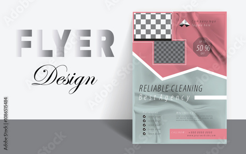 Modern Cleaning service agency editable flyer, leaflet, poster, and home service, Housekeeping, wash, clean or home repair service marketing flyer background print template design
