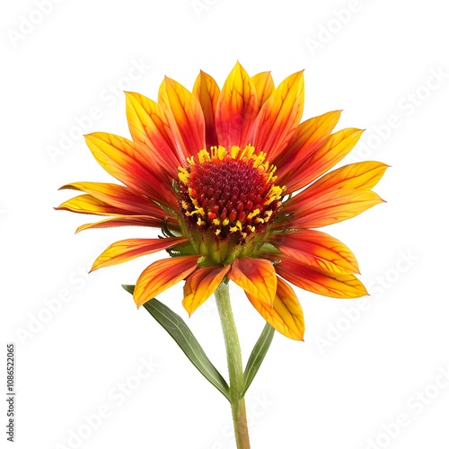 Red Blanket Isolated on White Background. Beautiful Blanket Flower