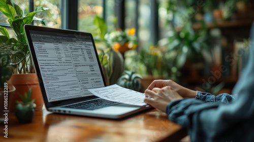 Digital Statements and Invoices, Online Finance Concept