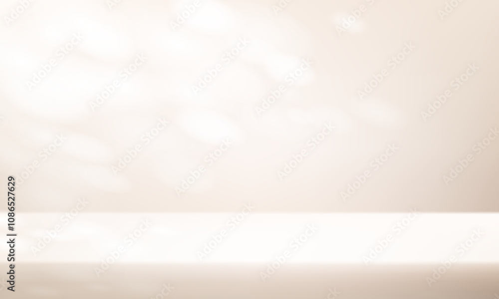 Background Beige Studio with Shadow Leaves. Space for selling products on the website. Empty room with shadow leaves. Vector illustration. Background Beige Studio with Shadow Leaves. Space for selling products on the website. Empty room with shadow leaves. Vector illustration.