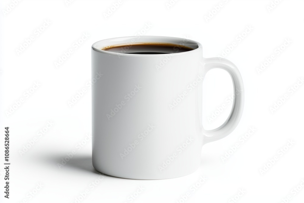 Simple White Coffee Mug with Black Coffee Simple White Coffee Mug with Black Coffee