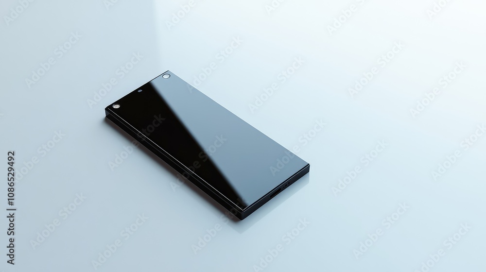 Single sleek smartphone on a white background, minimal screen icons, clean design, and subtle reflections. Single sleek smartphone on a white background, minimal screen icons, clean design, and subtle reflections.
