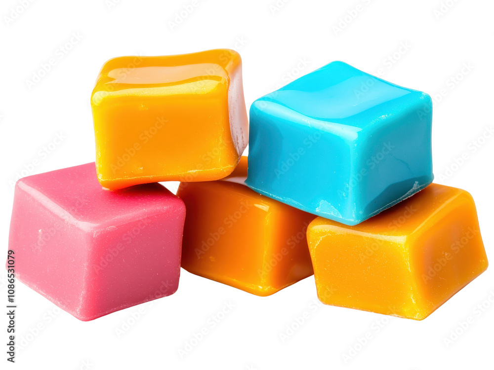 Colorful Soap Cubes on White Background Colorful Soap Cubes on White Background