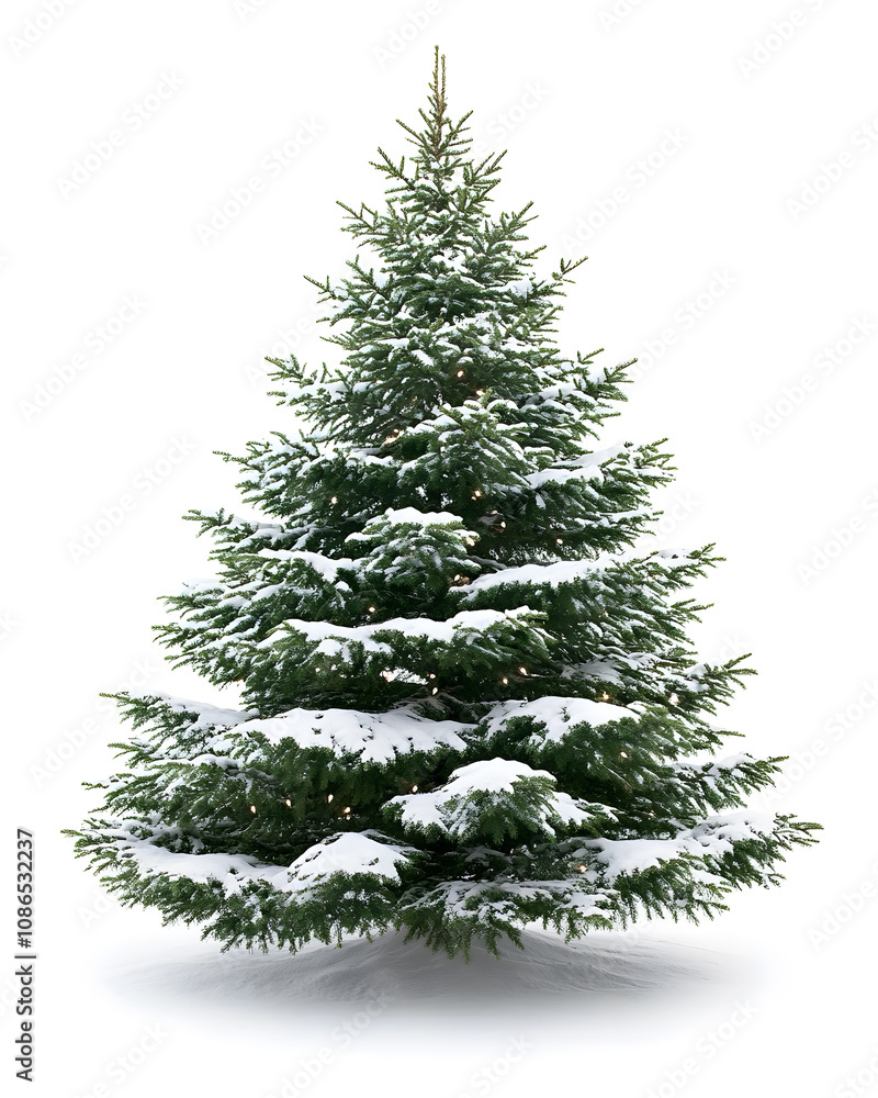 Fototapeta premium Christmas tree which has not decorated yet with an isolated white background
