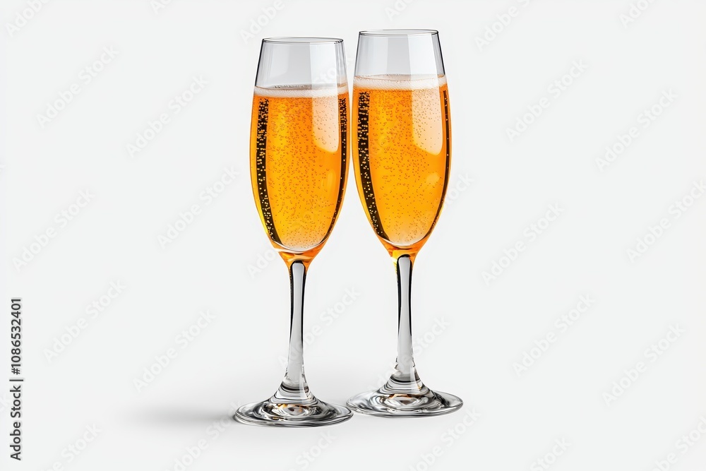 Elegant Glasses of Sparkling Beverage for Celebration