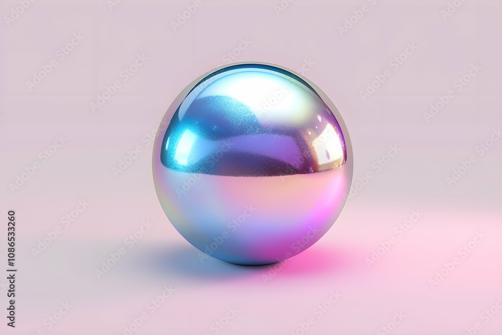 Iridescent balloon bubble on pastel background with gradient. A vibrant and whimsical bubble of joy radiates in the sky, its radiant rainbow background captivating the viewer with its dazzling colors Iridescent balloon bubble on pastel background with gradient. A vibrant and whimsical bubble of joy radiates in the sky, its radiant rainbow background captivating the viewer with its dazzling colors
