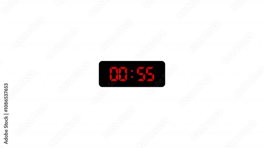 One minute digital clock countdown timer, Digital clock timer for 60 seconds, 1 minute digital countdown animation, Countdown video One minute digital clock countdown timer, Digital clock timer for 60 seconds, 1 minute digital countdown animation, Countdown video