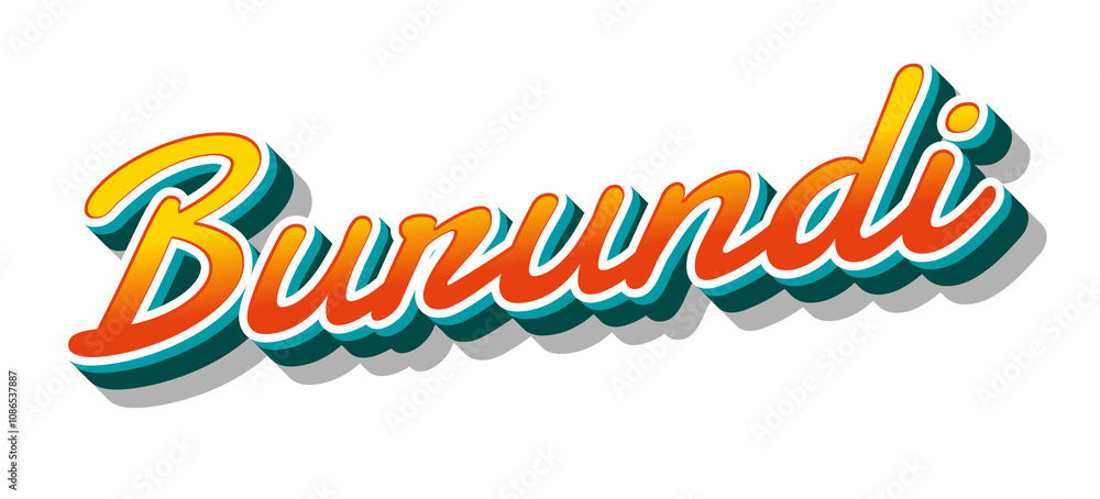 Burundi country name with three dimensional text effect in a transparent background Burundi country name with three dimensional text effect in a transparent background