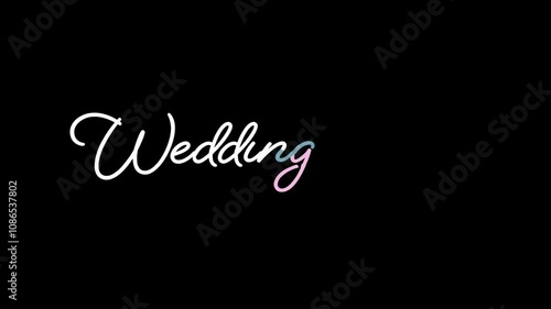 「Wedding Party」の文字を筆記体で書く可愛いアニメーションです。