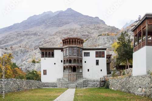 Khaplu Palace is an old fort and palace located in Khaplu city in Gilgit-Baltistan, Pakistan. The royal heritage and a significant tourist attraction; beautiful in autumn. photo