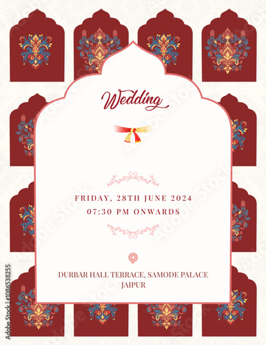 Indian wedding invitation template