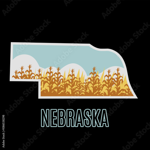 Nebraska Cornfield Illustration