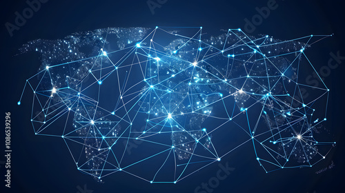 Global network connection. World map point and line composition concept of global business. Vector Illustration