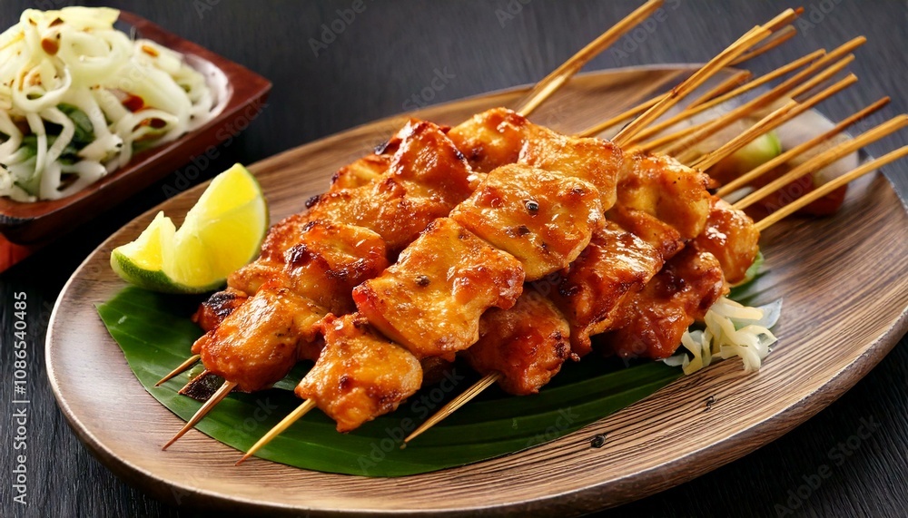 Grilled Chicken Satay Skewers – Traditional Asian Cuisine Grilled Chicken Satay Skewers – Traditional Asian Cuisine