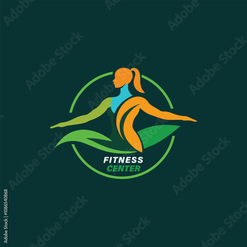 Fitness logo or Woman fitness center logo template 