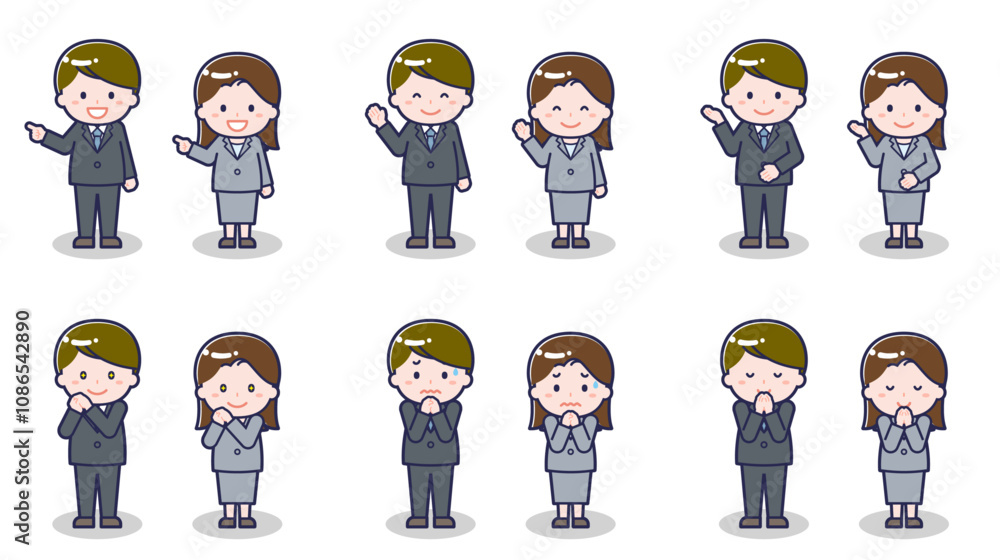 スーツ姿の男女 04