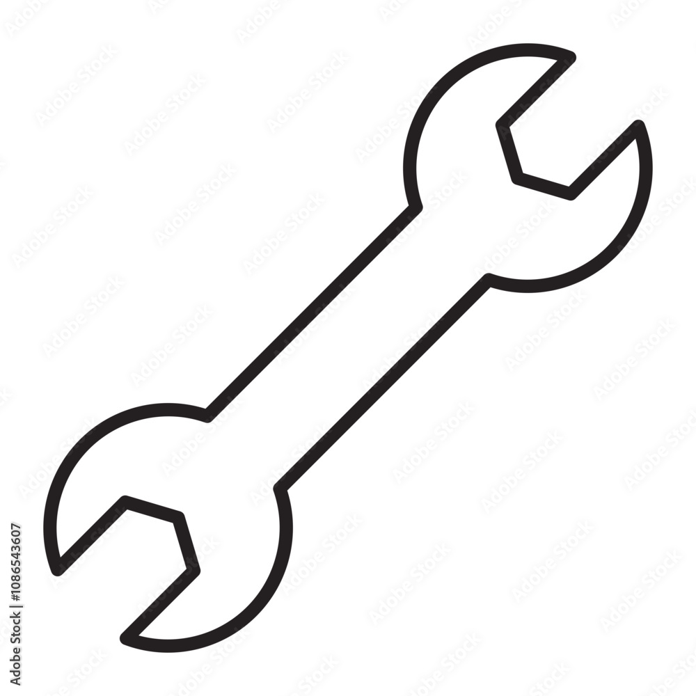 Wrench line icon. Wrench line icon.
