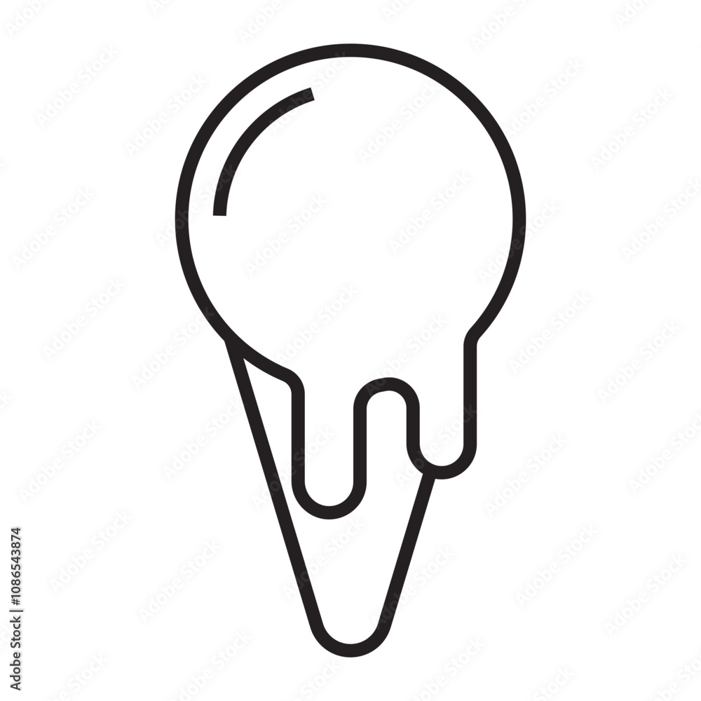 Ice Cream Cone line icon. Ice Cream Cone line icon.