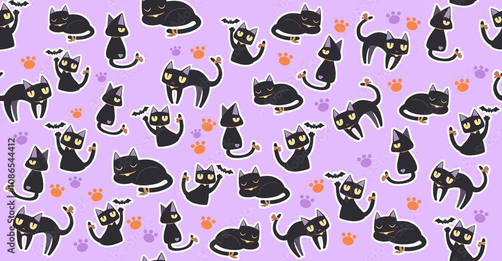 Obraz premium seamless pattern with cats