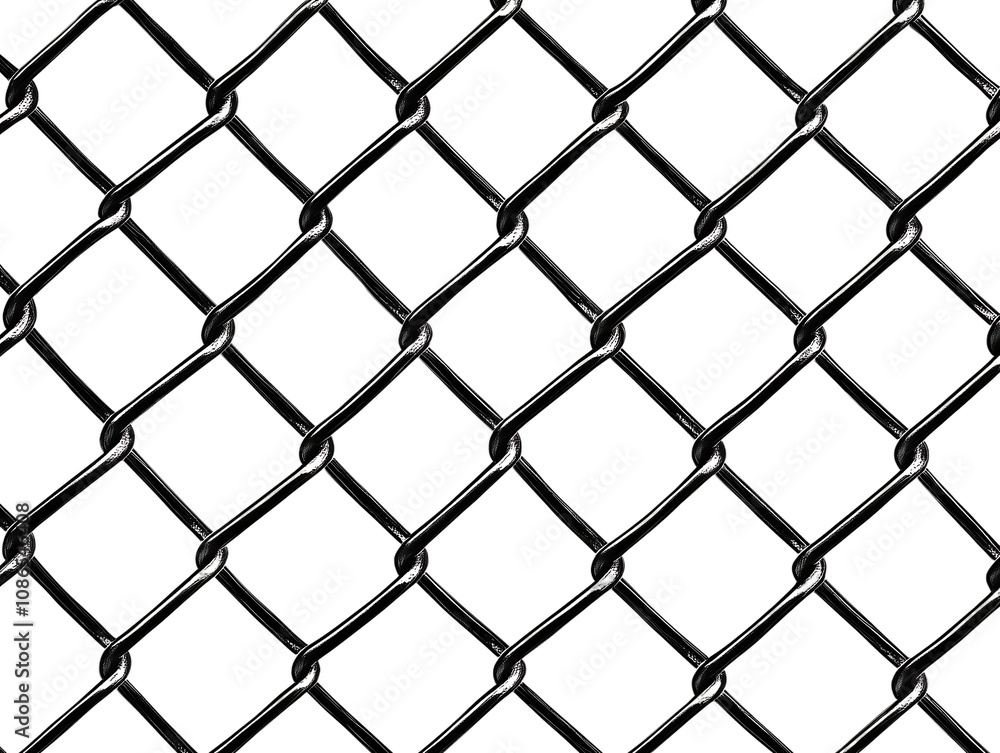 Fototapeta premium chain link fence isolated on white