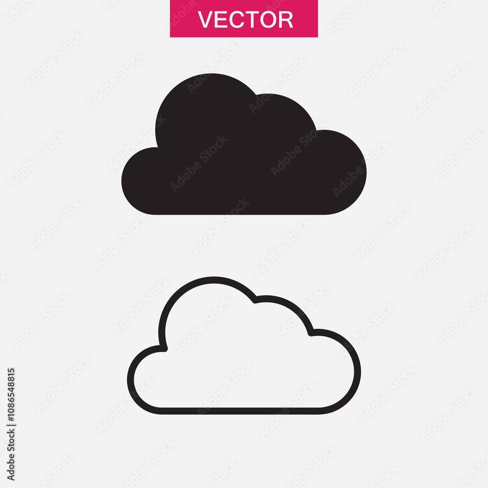 cloud line icon, vector outline and solid illustration for web and app..eps cloud line icon, vector outline and solid illustration for web and app..eps