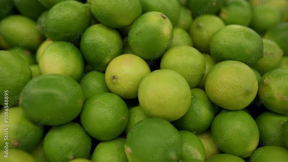 Close-up of large pile of vibrant green limes, showcasing their freshness and natural color, perfect for food, market, and culinary themes. vitamins, healthy concept green limes, local market Close-up of large pile of vibrant green limes, showcasing their freshness and natural color, perfect for food, market, and culinary themes. vitamins, healthy concept green limes, local market