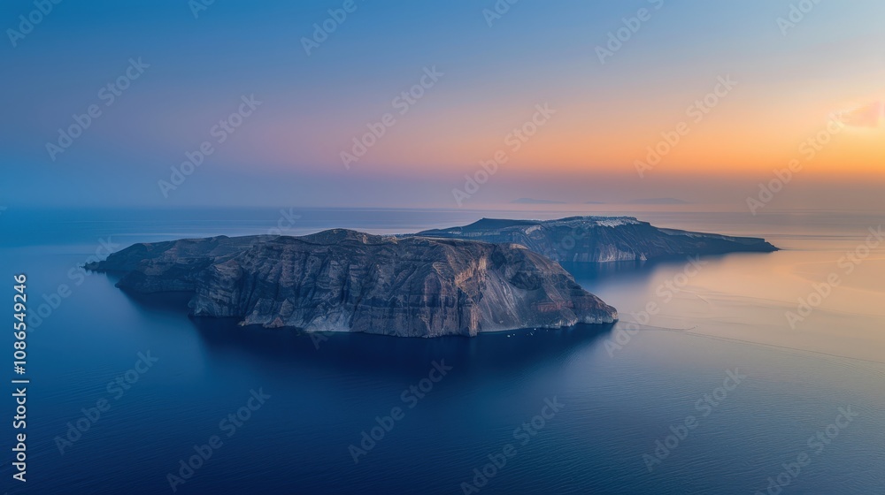 Serene Island View at Sunset Over the Water Serene Island View at Sunset Over the Water