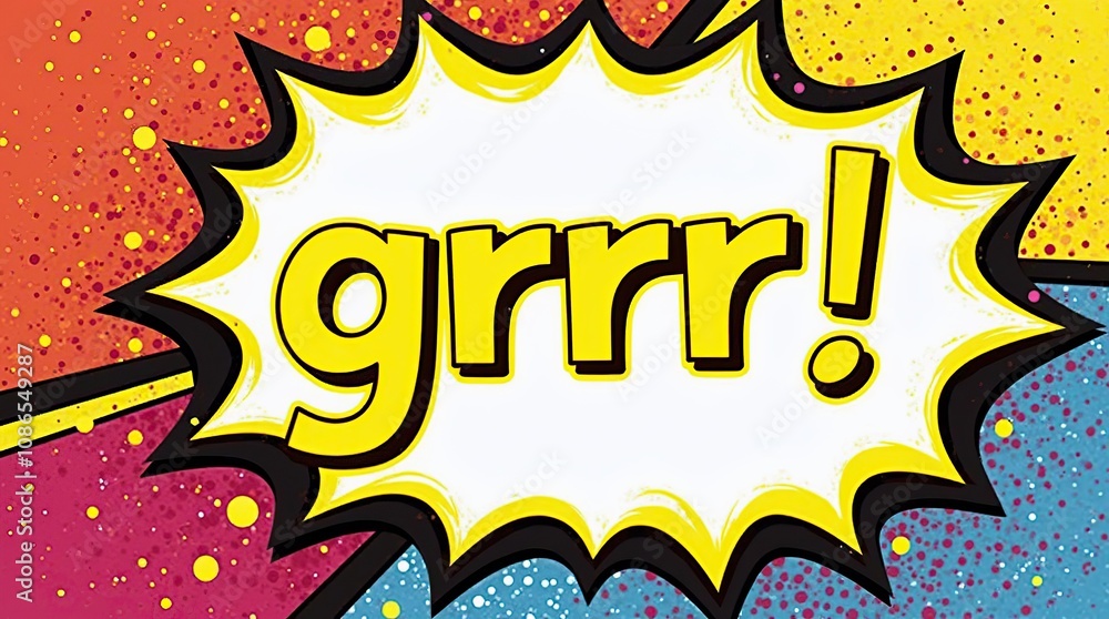 Comic Book Style Speech Bubble With Bold Yellow Letters Comic Book Style Speech Bubble With Bold Yellow Letters