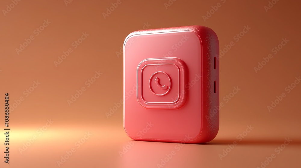 Stylish wireless charger with sleek design on a warm peach background. Stylish wireless charger with sleek design on a warm peach background.
