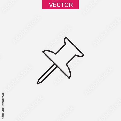 Free Download pin icon vector, simple flat black linear illustration for web and app..eps - GFXLoad