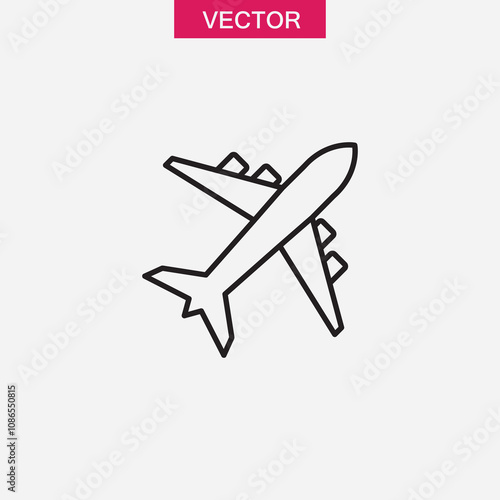 Plane icon vector, vector simple linear illustration for web and app..eps