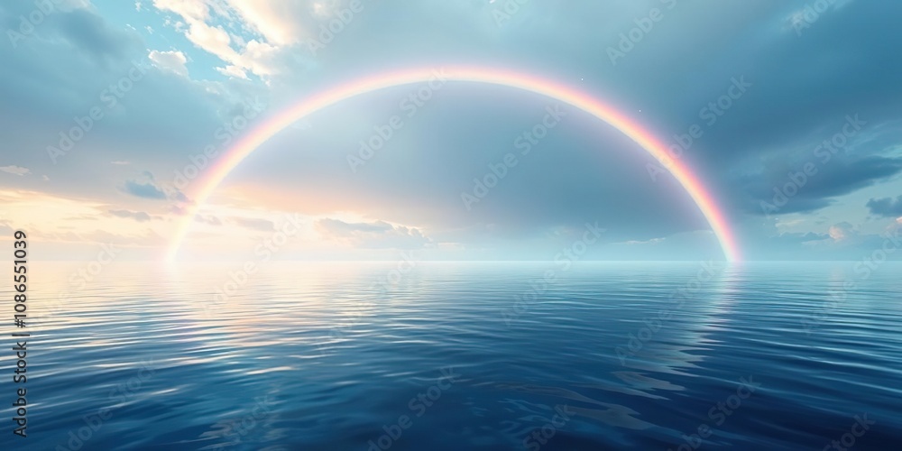 A stunning abstract water platform with a radiant rainbow arc arching over the horizon, optimistic atmosphere, vibrant colors, radiant rainbow A stunning abstract water platform with a radiant rainbow arc arching over the horizon, optimistic atmosphere, vibrant colors, radiant rainbow