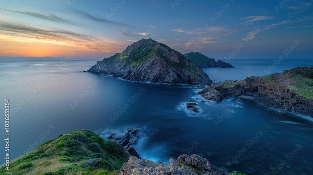 Serene Coastal Landscape at Dusk Serene Coastal Landscape at Dusk