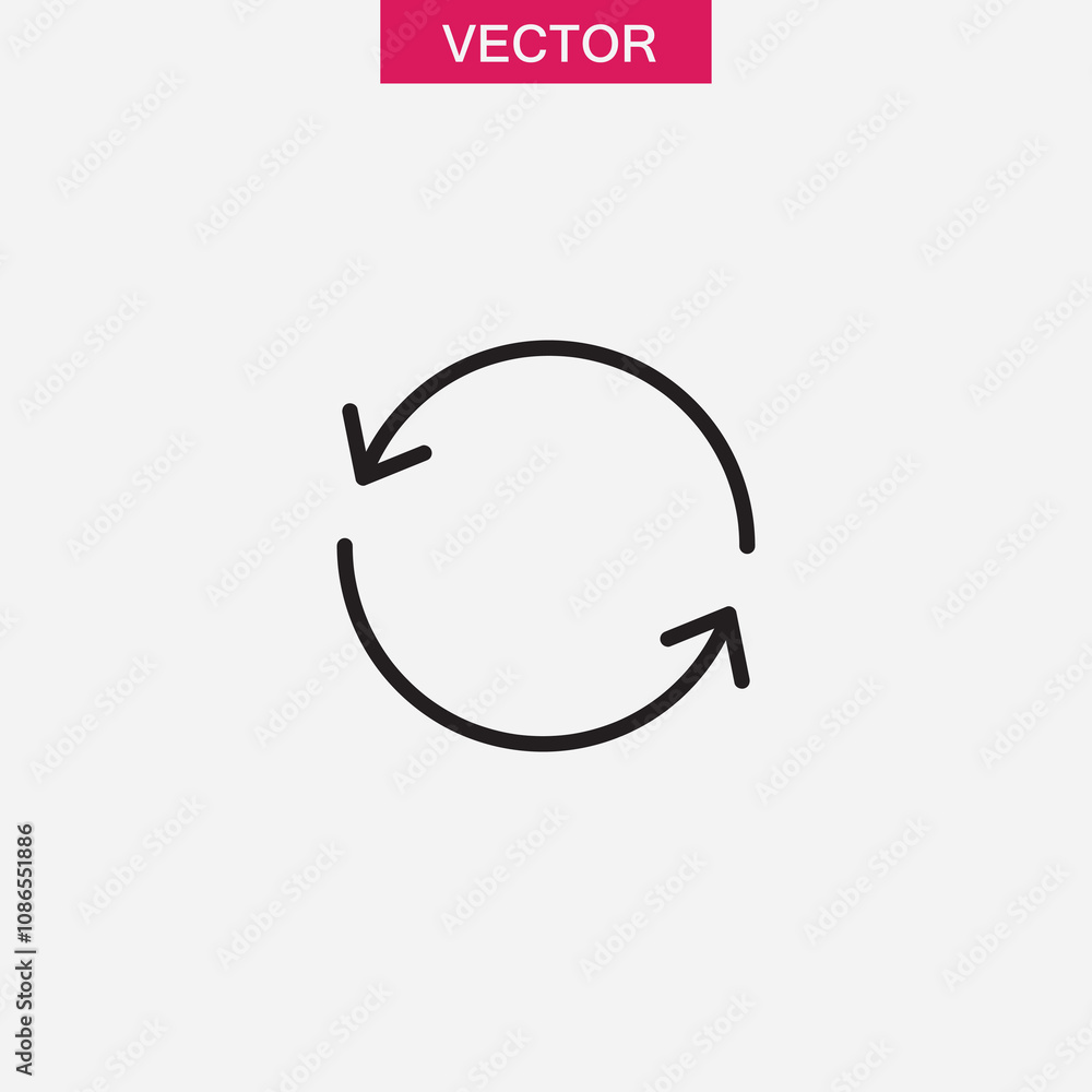 Update icon vector, simple flat black linear illustration for web and app..eps Update icon vector, simple flat black linear illustration for web and app..eps
