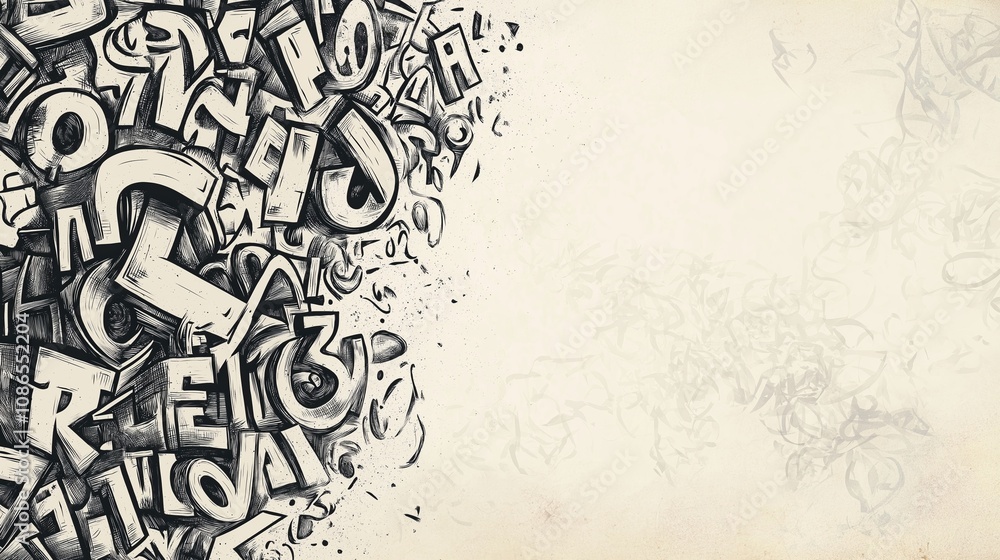 Obraz premium Hand-Drawn Typography Blank Copyspace Background