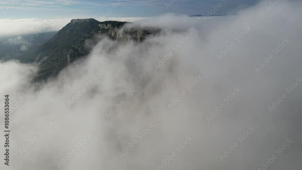 Chateau de Crussol - is a mostly-ruined 12th century limestone castle in the commune of Saint-Peray that dominates the valley of Rhone, just opposite Valence in the Ardeche departement, Rhone-Alpes