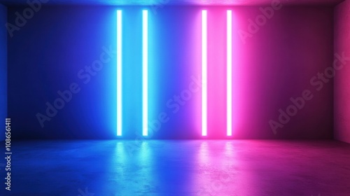 Futuristic glowing background with blue neon lights and a gradient glow, perfect for tech-themed visuals or a sleek wallpaper effect