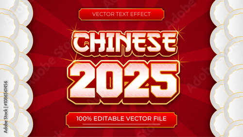 Happy Chinese New Year editable text effect in luxury style