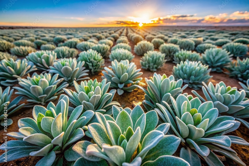 Arizona Lamb's Ear Drone Shot, Soft Plant, Aerial View Arizona Lamb's Ear Drone Shot, Soft Plant, Aerial View