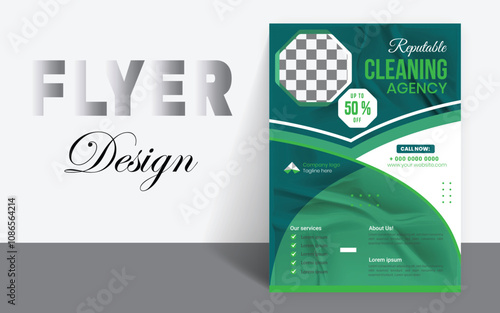 Modern Cleaning service agency editable flyer, leaflet, poster, and home service, Housekeeping, wash, clean or home repair service marketing flyer background print template design
