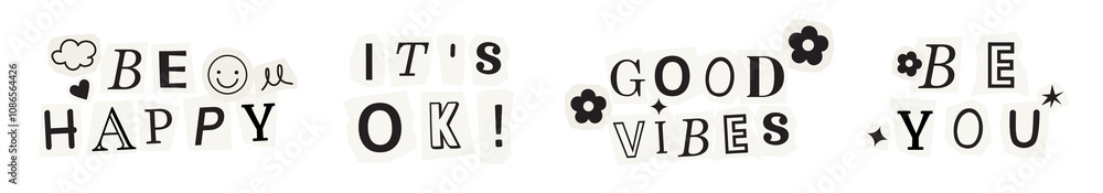 Word stickers png element set on transparent background Word stickers png element set on transparent background