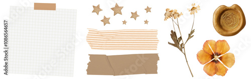 Obraz na plátně Scrapbook collage png cut out element set