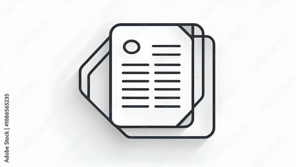 A clean and minimalistic document icon on a white background A clean and minimalistic document icon on a white background