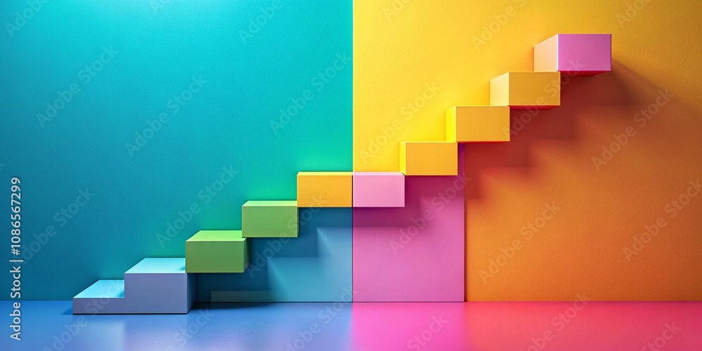 Geometric Steps Business Data Visualization - Minimalist Infographic Geometric Steps Business Data Visualization - Minimalist Infographic