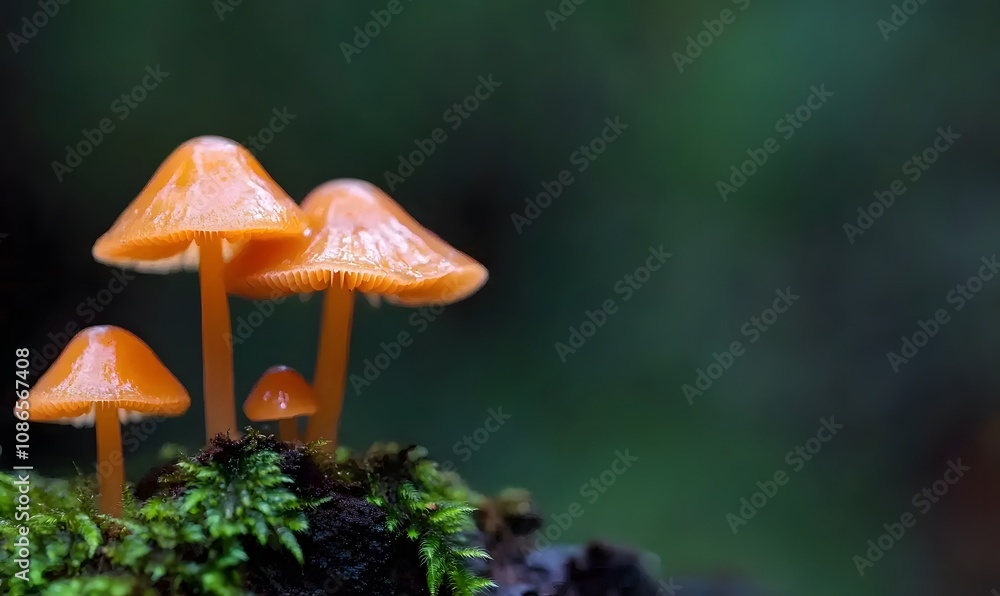 Mushrooms found on the rainforest floor, Generative AI Mushrooms found on the rainforest floor, Generative AI