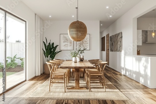 Australian mid-century dining area designd with Scandinavian interior elements.
