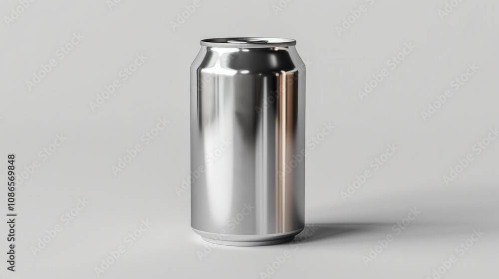 shiny metallic can with smooth surface and reflective finish shiny metallic can with smooth surface and reflective finish