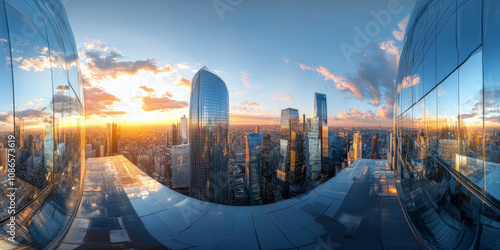 HDRI of a futuristic urban skyline