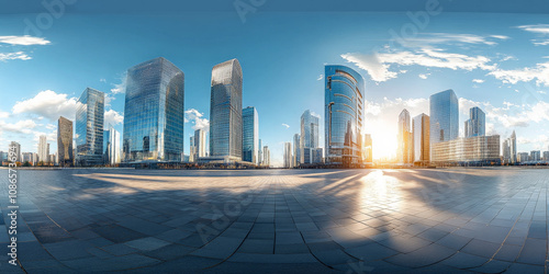 HDRI of a futuristic urban skyline