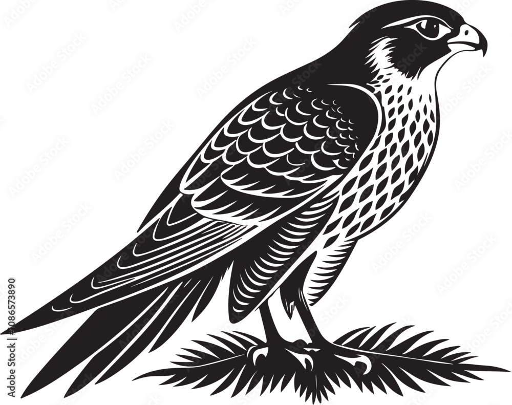 Obraz premium saker falcon vector illustration design